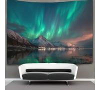 kaiyun 180cmx230cm Tapestry Snow Capped Mountains, Fjords And The Northern Lights Tapestries 3D Printing Wall Hanging Home Decorations