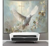 kaiyun 180cmx230cm Tapestry White Dove Flying with Wings Spread Tapestries Cross 3D Printing Wall Hanging Home Decorations