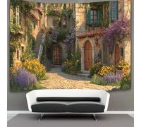 kaiyun 180cmx230cm Tapestry Wooden Shutters on A Rural Stone House Tapestries 3D Printing Wall Hanging Home Decorations