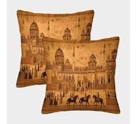 kaiyun 2 Pack 17th-century Damascus, Islamic Architecture Personalised Cushion Cover Home Sofa Decoration 50x50cm Pillow Covers