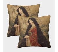 kaiyun 2 Pack 1900s, Japanese Empress Pillow Case Home Decoration Sofa Cushion Cover 40x40cm