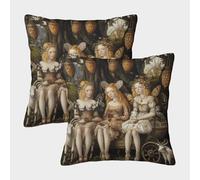 kaiyun 2 Pack 3D Butterfly Girl Cushion 3D Goats Carriages Beer Hanging on Trees Soft Touch Pillowcase,sofa Chair Home Furnishings 50x50cm