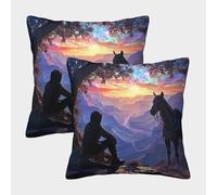 kaiyun 2 Pack 3D Magnificent Sunset Views over The Arizona Grand Canyon Cushion 3D Soft Touch Pillowcase,sofa Chair Home Furnishings 45x45cm