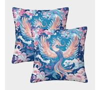 kaiyun 2 Pack 3D Phoenix Pillow,cushion Pillow 3D Chinese Dragon Soft Touch Pillow,sofa Chair Home Furnishings 40x40cm