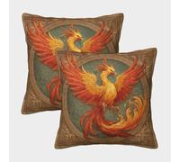 kaiyun 2 Pack 3D Phoenix Rising from The Ashes Cushion 3D Soft Touch Pillowcase,sofa Chair Home Furnishings 50x50cm