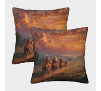 kaiyun 2 Pack 3D Royal Envoy of The Ancient Magadha Cushion 3D Soft Touch Pillowcase,sofa Chair Home Furnishings 50x50cm