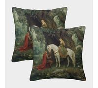 kaiyun 2 Pack 3D The Bard in Red And The Beautiful Queen Cushion 3D Soft Touch Pillowcase,sofa Chair Home Furnishings 45x45cm