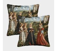 kaiyun 2 Pack 40x40cm Pillow Cases,Renaissance Landscapes Decorative 3D Printed Elegant Figures Gardens And Classical Architecture Cushion Cover,sofa Bed Decorative Cushions