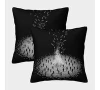 kaiyun 2 Pack 50x50cm Pillow Cases,Many People Gathered Around The Money Bonfire Decorative 3D Printed Cushion Cover,sofa Bed Decorative Cushions