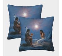 kaiyun 2 Pack A Sioux Warrior And Woman Pillow Case 40x40cm 3D Printing Cushion Cover,home Decoration Sofa Cushion
