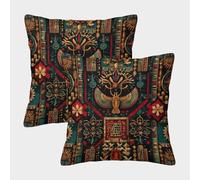 kaiyun 2 Pack African Tribal Patterns, Ancient Egyptian Symbols, Islamic Geometric Pillow Case 3D Printed Cushion Box Suitable for Home Living Room Decoration Car Pillow Case 50x50cm