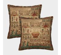 kaiyun 2 Pack Aztec Manuscript Style Illustration Pillow Case 3D Printed Cushion Box Suitable for Home Living Room Decoration Car Pillow Case 45x45cm