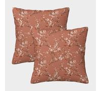 kaiyun 2 Pack Cherry Blossom Personalised Cushion Cover Floral Home Sofa Decoration 40x40cm Pillow Covers