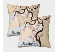 kaiyun 2 Pack Cherry_blossom Personalised Cushion Cover Japanese Art Home Sofa Decoration 40x40cm Pillow Covers