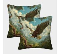 kaiyun 2 Pack Condor Hunts And Flies Toward The Cobra Pillow Case 3D Printed Cushion Box Suitable for Home Living Room Decoration Car Pillow Case 50x50cm
