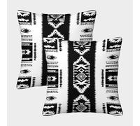 kaiyun 2 Pack Ethnic Style Stripes Pattern,Black And White Luxury Digital Printed Soft 3D Themed Square Cushion Cover 40x40cm