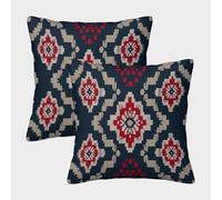 kaiyun 2 Pack Geometric Pattern in Indian Country Style Personalised Cushion Cover Home Sofa Decoration 45x45cm Pillow Covers
