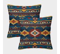 kaiyun 2 Pack Hopi Indian Horizontal Graphic Pattern Square Pillow Cover Cushion Cover 40x40cm Suitable for Sofa Bed Chair,3D Pattern