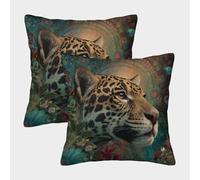 kaiyun 2 Pack Jaguar, Ayahuasca Pillow Case Home Decoration Sofa Cushion Cover 50x50cm