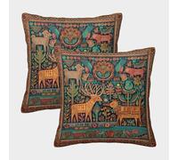 kaiyun 2 Pack Late 20th Century Folk Art Paintings Personalised Cushion Cover Home Sofa Decoration 50x50cm Pillow Covers