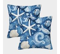 kaiyun 2 Pack Marine Life,Nautical Style Pillow Case 3D Printed Cushion Box Suitable for Home Living Room Decoration Car Pillow Case 45x45cm