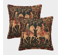 kaiyun 2 Pack Medieval Knight Personalised Cushion Cover on Horseback Home Sofa Decoration 40x40cm Pillow Covers