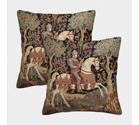 kaiyun 2 Pack Medieval Knights Luxury Digital Printed Soft 3D Themed Square Cushion Cover 45x45cm