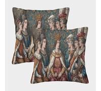 kaiyun 2 Pack Medieval Manuscript Illustrations Pillowcase 40x40cm, Cushion Cover,3D Digital Printing Bed Sofa Decorative