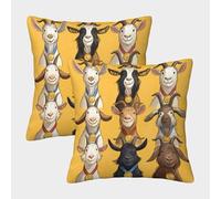 kaiyun 2 Pack Nine Goats 3D Each with A Gold Medal Around Their Neck Cushion Cover Pillow Cover Sofa Outdoor Decoration Square 45x45cm