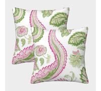 kaiyun 2 Pack Paisley Print,white Background 3D Image Printed Single-sided Cushion Cover 40x40cm