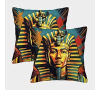 kaiyun 2 Pack Pharaoh Pillow Case 3D Printed Cushion Box Suitable for Home Living Room Decoration Car Pillow Case 40x40cm