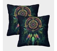kaiyun 2 Pack Sacred Geometry,Mandala, Dream Catcher Pillow Case 3D Printed Cushion Box Suitable for Home Living Room Decoration Car Pillow Case 40x40cm