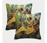 kaiyun 2 Pack Samba Song Pillow Case 3D Dancing in The Jungle Printed Cushion Box Suitable for Home Living Room Decoration Car Pillow Case 45x45cm