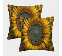 kaiyun 2 Pack Sunflower Field 3D Image Printed Single-sided Cushion Cover 45x45cm