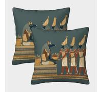 kaiyun 2 Pack The Ancient Egyptian Sphinx Sits on A Throne. Pillow Case 3D Printed Cushion Box Suitable for Home Living Room Decoration Car Pillow Case 45x45cm