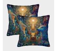 kaiyun 2 Pack The Forest Spirit Is Full of Love And Harmony, Shining Brightly Pillow Case 50x50cm 3D Printing Cushion Cover,home Decoration Sofa Cushion
