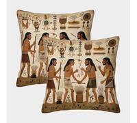 kaiyun 2 Pack The Roots of Civilization,The Neolithic Age Pillow Case 3D Printed Cushion Box Suitable for Home Living Room Decoration Car Pillow Case 50x50cm