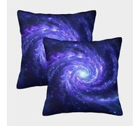 kaiyun 2 Pack The Universe, Mysterious Blue-purple Spiral Galaxy Pillow Case Home Decoration Sofa Cushion Cover 40x40cm