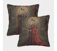 kaiyun 2 Pack The Young Queen, Holding A Ceremonial Spear Pillow Case Home Decoration Sofa Cushion Cover 50x50cm
