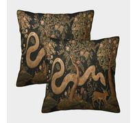 kaiyun 2 Pack Throw Pillowcase 45x45cmAncient Murals, A Big Snake And A Little Deer in The Forest Pattern Cushion Cover Home Decoration