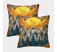 kaiyun 2 Pack Throw Pillowcase 50x50cmMedieval Soldier Pattern Cushion Cover Phoenix Home Decoration