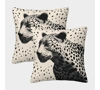 kaiyun 2 Pack White Leopard with Black Spots, Abstract Graphic Style Pillow Case 45x45cm 3D Printing Cushion Cover,home Decoration Sofa Cushion