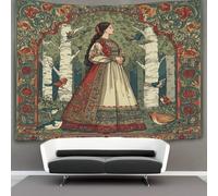 kaiyun 20th Century Illustration Tapestry Princess Standing in The Forest Wall Hanging Tapestries for Bedroom Living Room Apartment Dorm Decorations Wall Art Decor 100cmx150cm