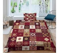 kaiyun 3D Georgian Style Pattern Duvet Cover Sets Bedding 3Pcs Comforter Cover Soft & Cosy Printed Microfibre Quilt Covers Single（135x200cm）