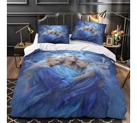 kaiyun 3D Goddess in Blue Robe Duvet Cover Sets Eagle And Deer in The Light Bedding 3Pcs Comforter Cover Soft & Cosy Printed Microfibre Quilt Covers Super King(260x220cm)