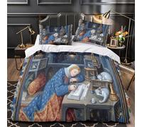 kaiyun 3Pcs Bedding Set The Nun in The Midnight Scriptorium Printed Quilt Cover,3D Duvet Cover for Kids Adult, Microfibre, With Zipper Closure Set Super King(260x220cm)