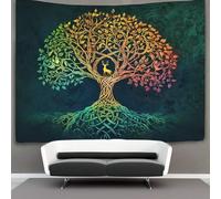 kaiyun 70cmx100cm Tapestry Tree of Life Tapestries Elegant Deer Pattern 3D Printing Wall Hanging Home Decorations