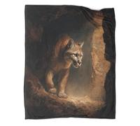 kaiyun A Big Cat Slinks Out of A Dark Cave Patterned Throw Warm for Camping Outdoor Lightweight for Sofa Bed 80x90inch(200x230cm)