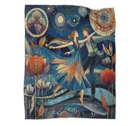 kaiyun A Couple Dancing Gracefully Amidst Blooming Flowers Outdoor Camping Printed Soft Breathable Warm Blanket Four Seasons Bedroom Bedspread 70x80inch(180x200cm)