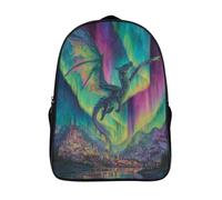 kaiyun A Dragon Soars Above The Sky Covered by The Aurora Backpack for School Kids Elementary Middle Travel Bag Boys Girls Lightweight Schoolbag 16 inch